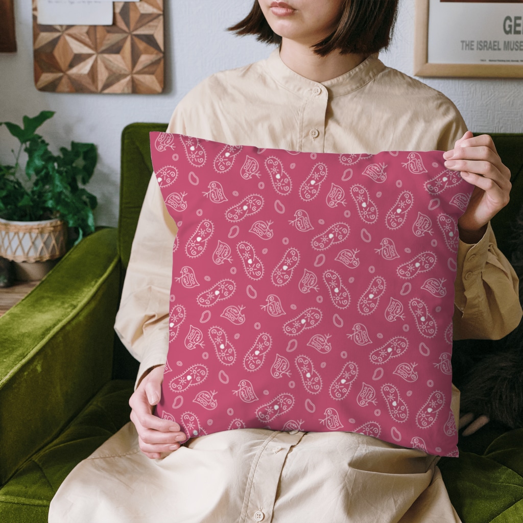 B-catの微生物パターン赤_クッション Cushion