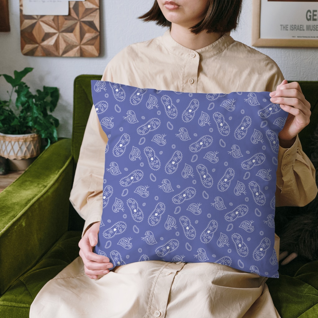 B-catの微生物パターン青_クッション Cushion