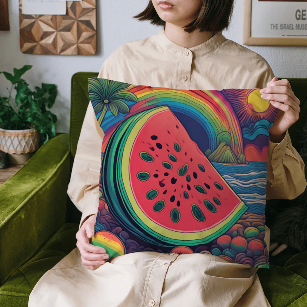 PSYCHEDELIC ARTのPSYCHEDELICスイカ Cushion