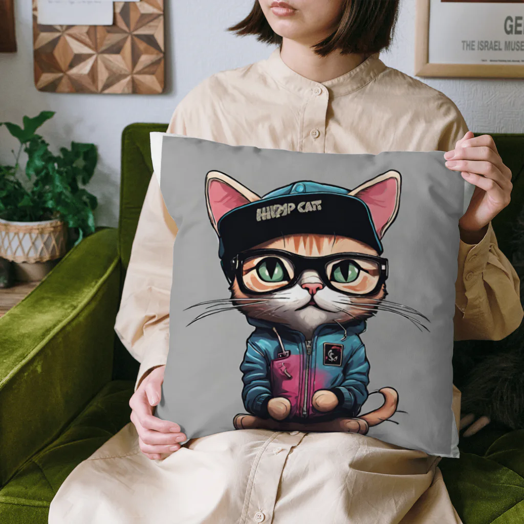 非常口社長のヒップホップ猫 Cushion