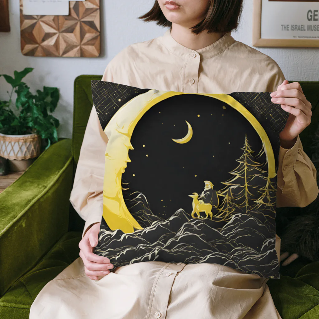 monaccの月夜とサンタクロース Cushion