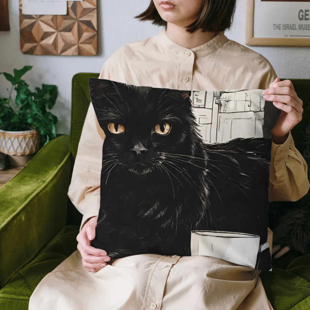 kuroneko0405の黒猫とコーヒー③ Cushion