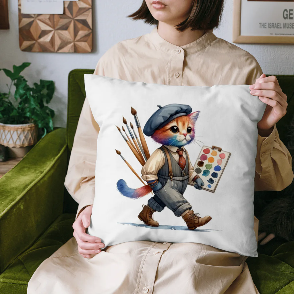 夢見る猫の箱庭のアズル Cushion