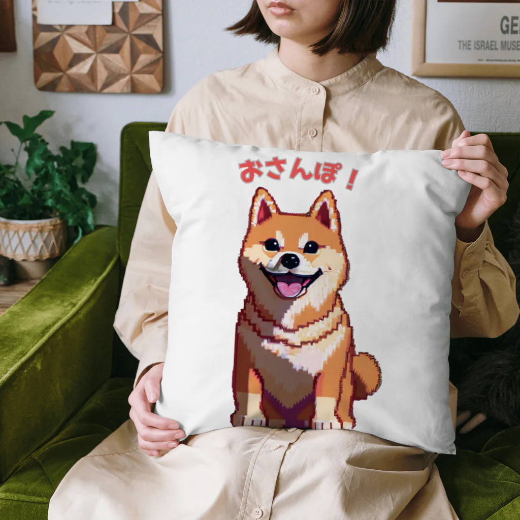 shiba-shiba-ponの間もなくお散歩の時間で口角が上がる柴犬 クッション