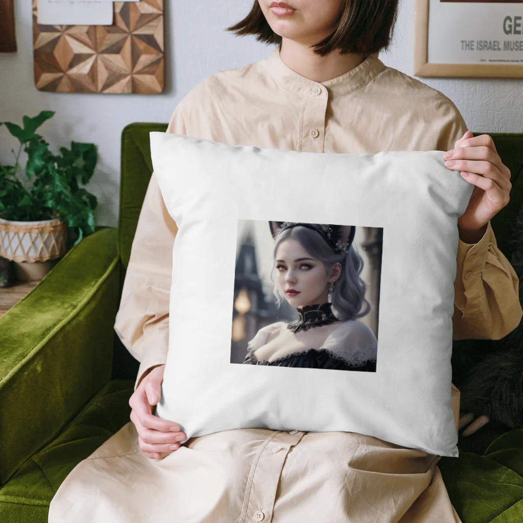 ZZRR12の「猫耳の魔女の叡智と冒険」 ： "The Wisdom and Adventure of the Cat-Eared Witch" Cushion