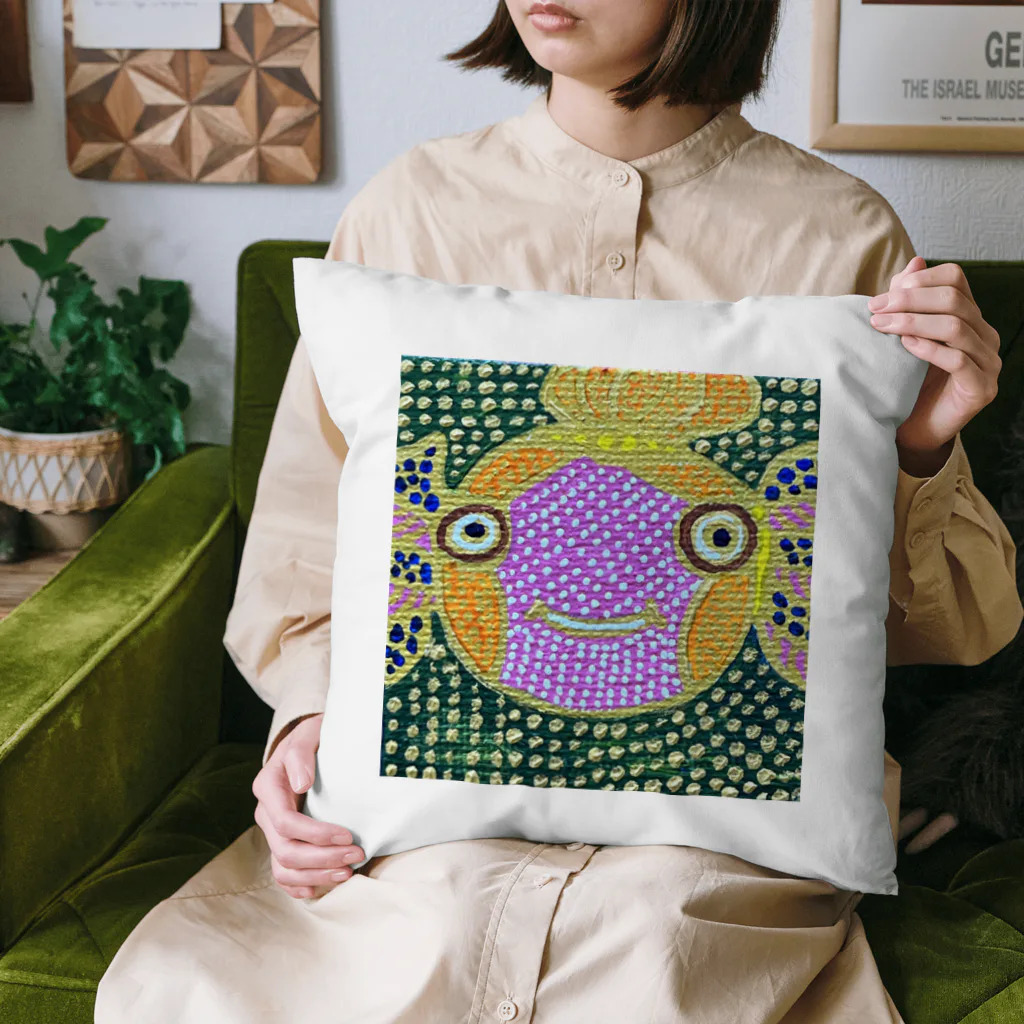 ペン画のSachikotのドットふぐクン Cushion