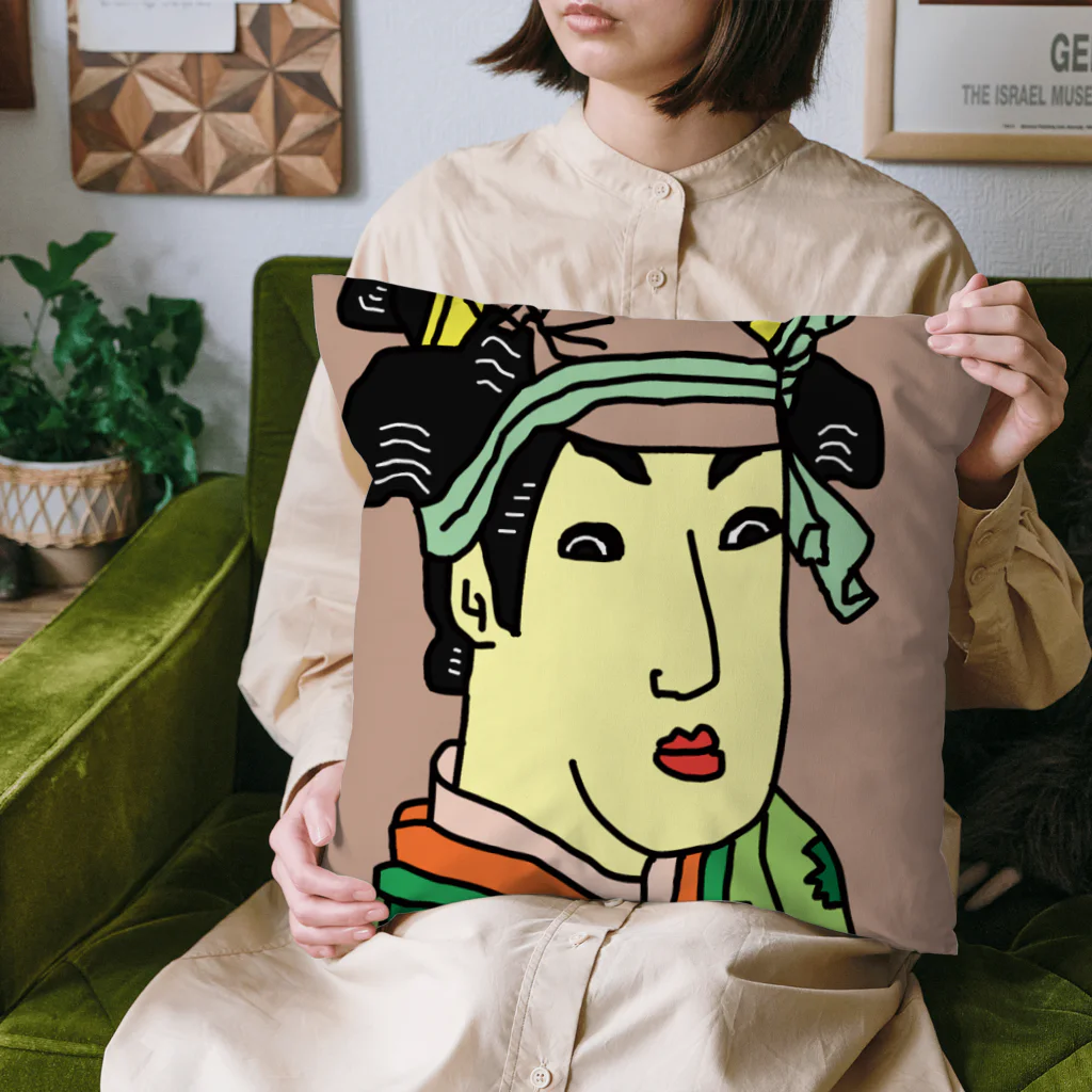 じゃぱにぃずぴぃぽぅの三世瀬川菊之丞の田辺文蔵妻おしづ Cushion