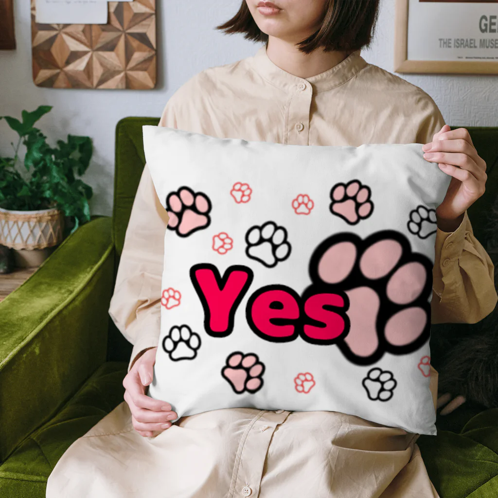 KafyRiruの肉球まみれのYes,No(背面) Cushion