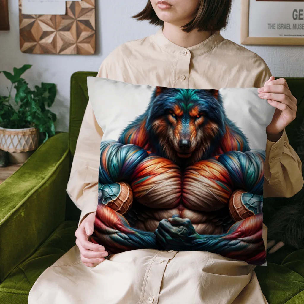 muscle_laboのrainbow wolf strong Cushion