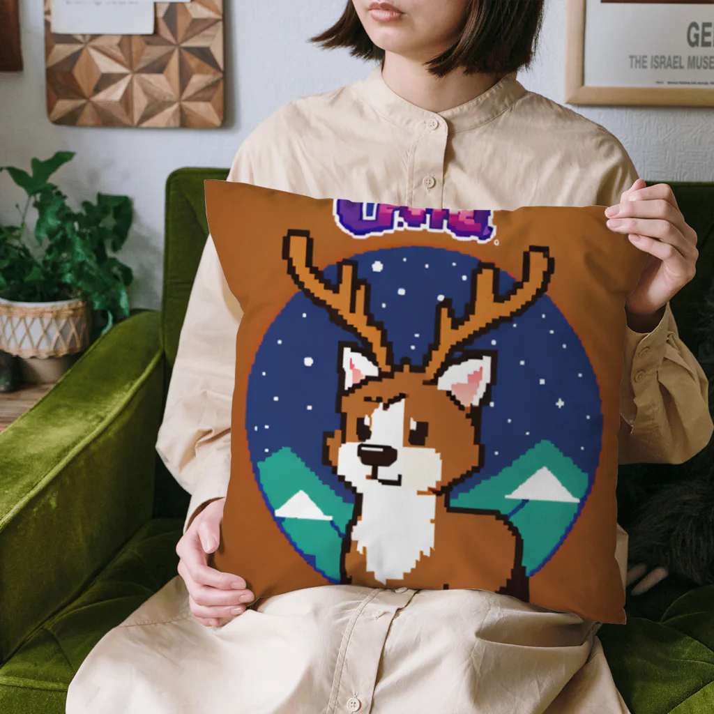 おしゃれなグッズ集のトナカイのドット絵　トナドット Cushion