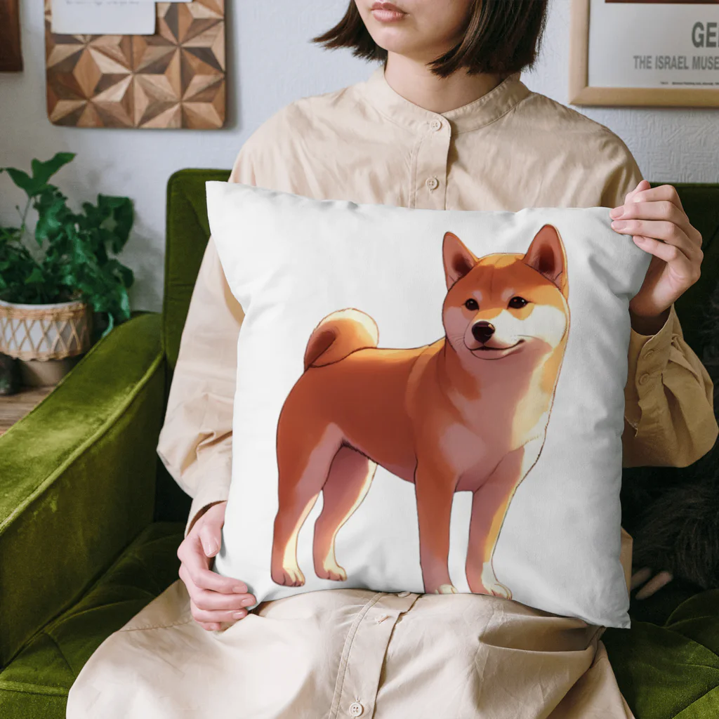 花子の庭のたそがれ柴犬 Cushion