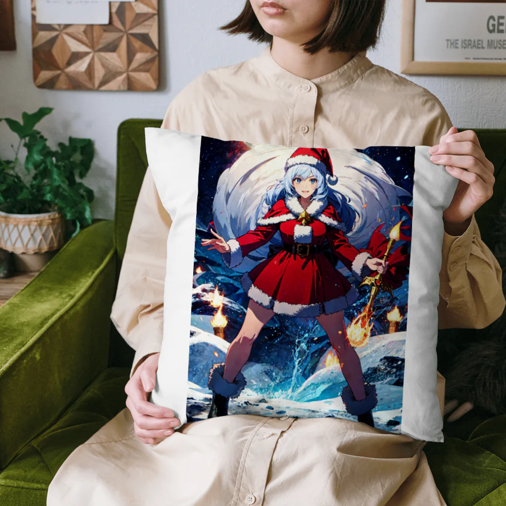 ArtWandererの女性サンタクロースのイラスト付きグッズ Cushion