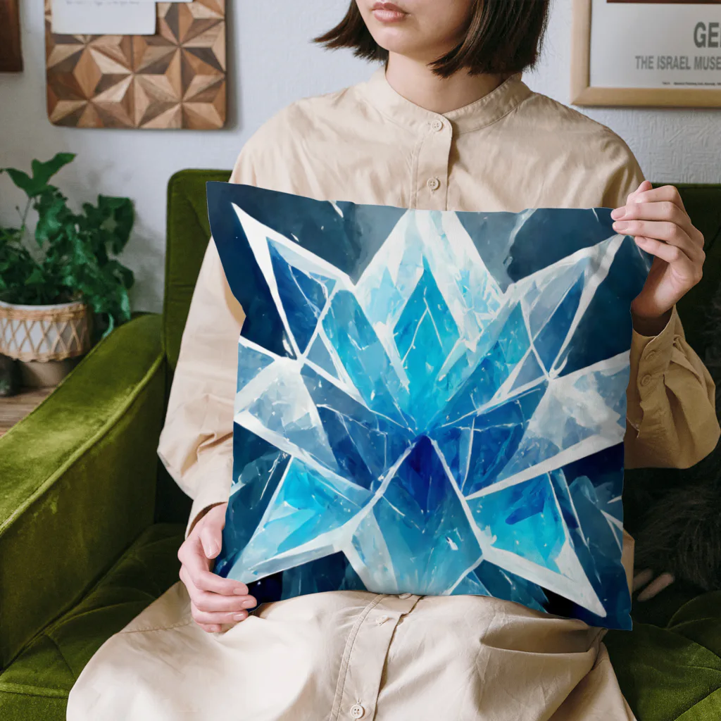 のんびりアート工房の氷のクリスタル Cushion