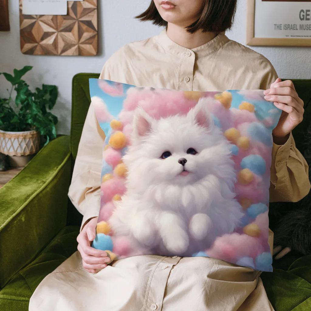 主の思いつき画像グッズ店のもふもふわんちゃん2 Cushion