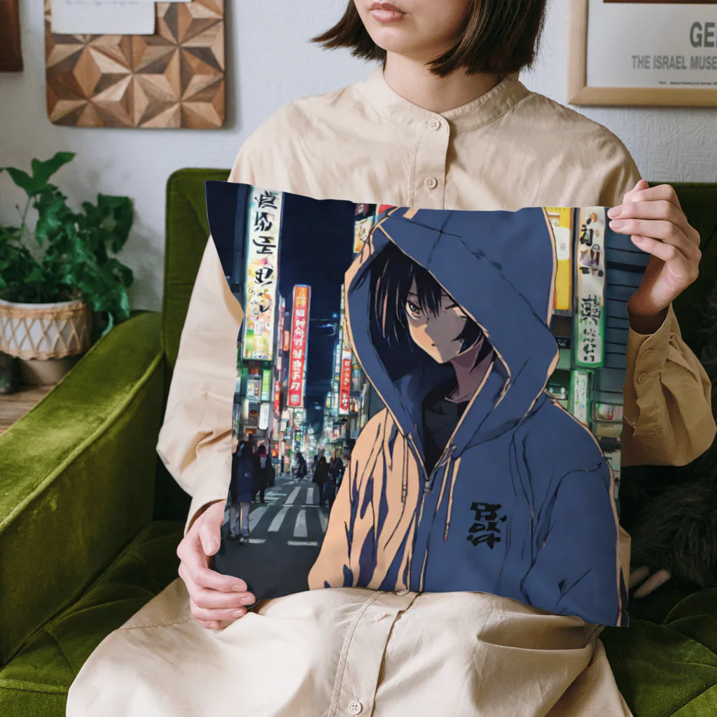 El Sol 85のパーカーフードの少女　池袋編 Cushion