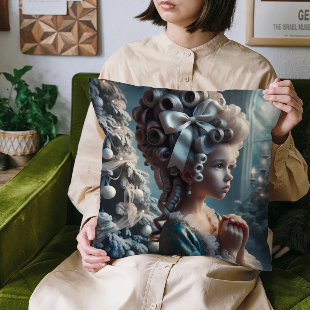 DeenaDeeのRococo Reverie: Moonlit Elegance 「月夜と少女のロココ夢物語」 Cushion