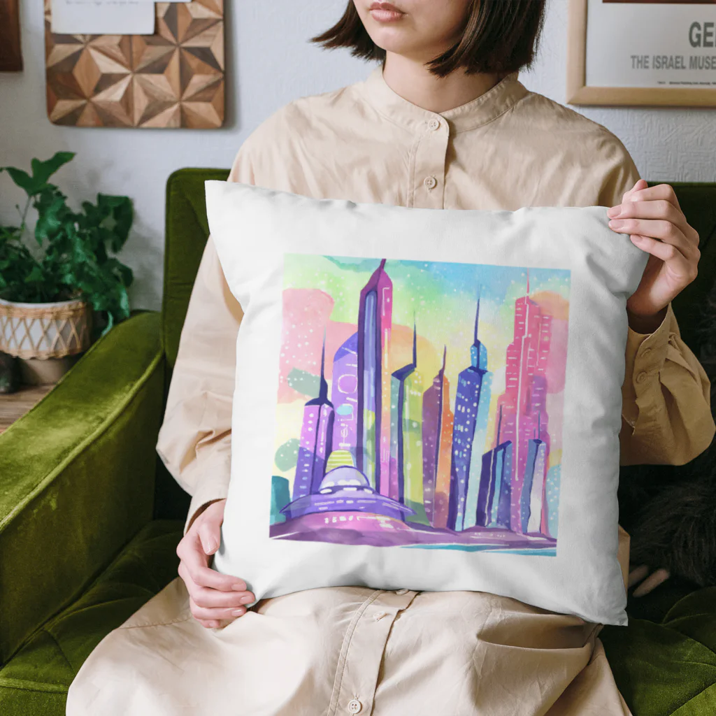 ウィリーの雑貨屋さんのEnchanting Metropolis of the Future Cushion