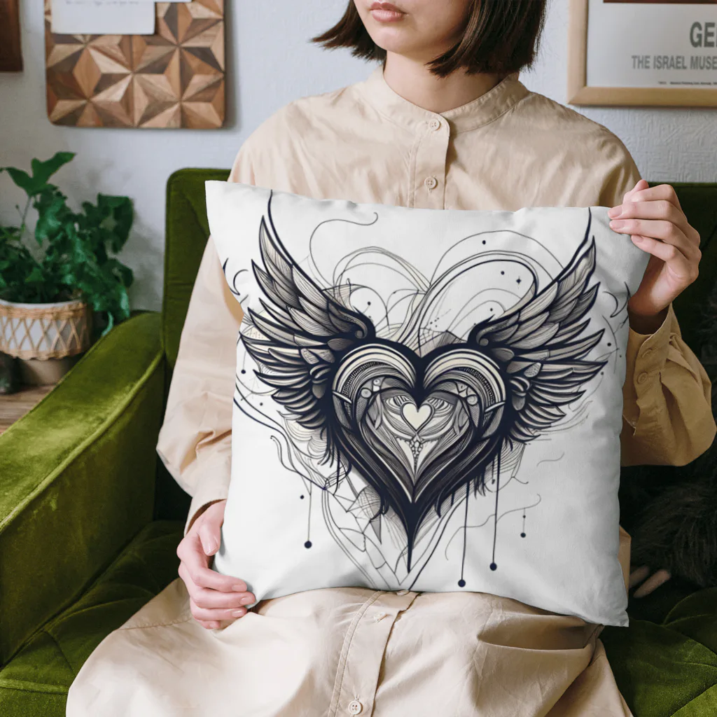 redeye“NFT art”shopのfly HEART𓏸𓈒꒰ঌ❤໒꒱𓈒𓏸 Cushion