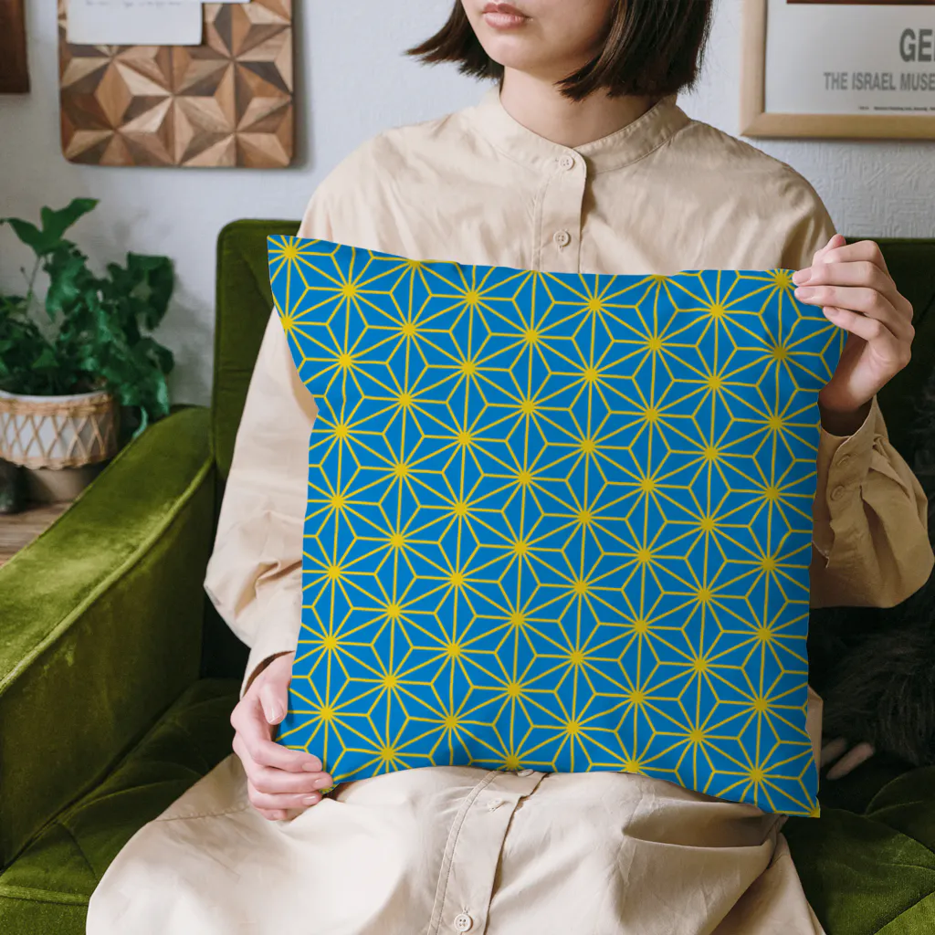 Musashi和柄Shop 【Japanese pattern】の麻の葉クッション Cushion