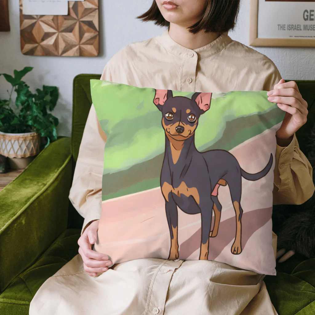 スプラッシュルークのミニピンのイラストグッズ Cushion