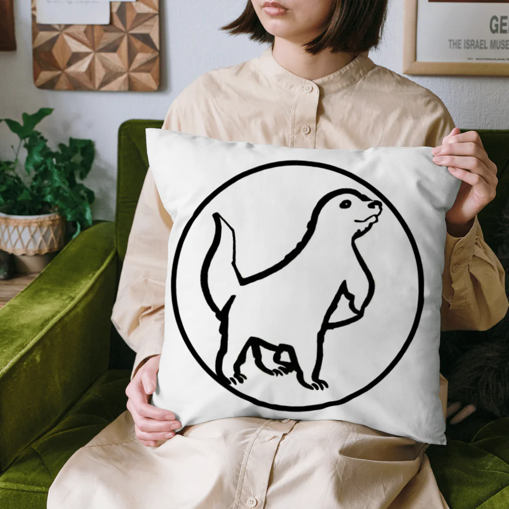 夢幻カワウソくんのお店のロゴマーク風カワウソくん Cushion