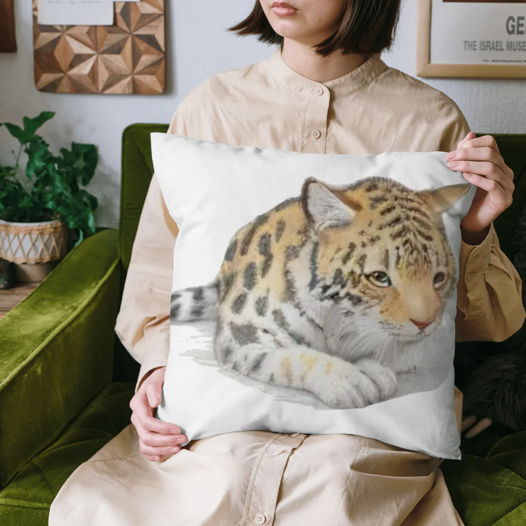 姫とすずり。の静かなかわいらしいヒョウ Cushion