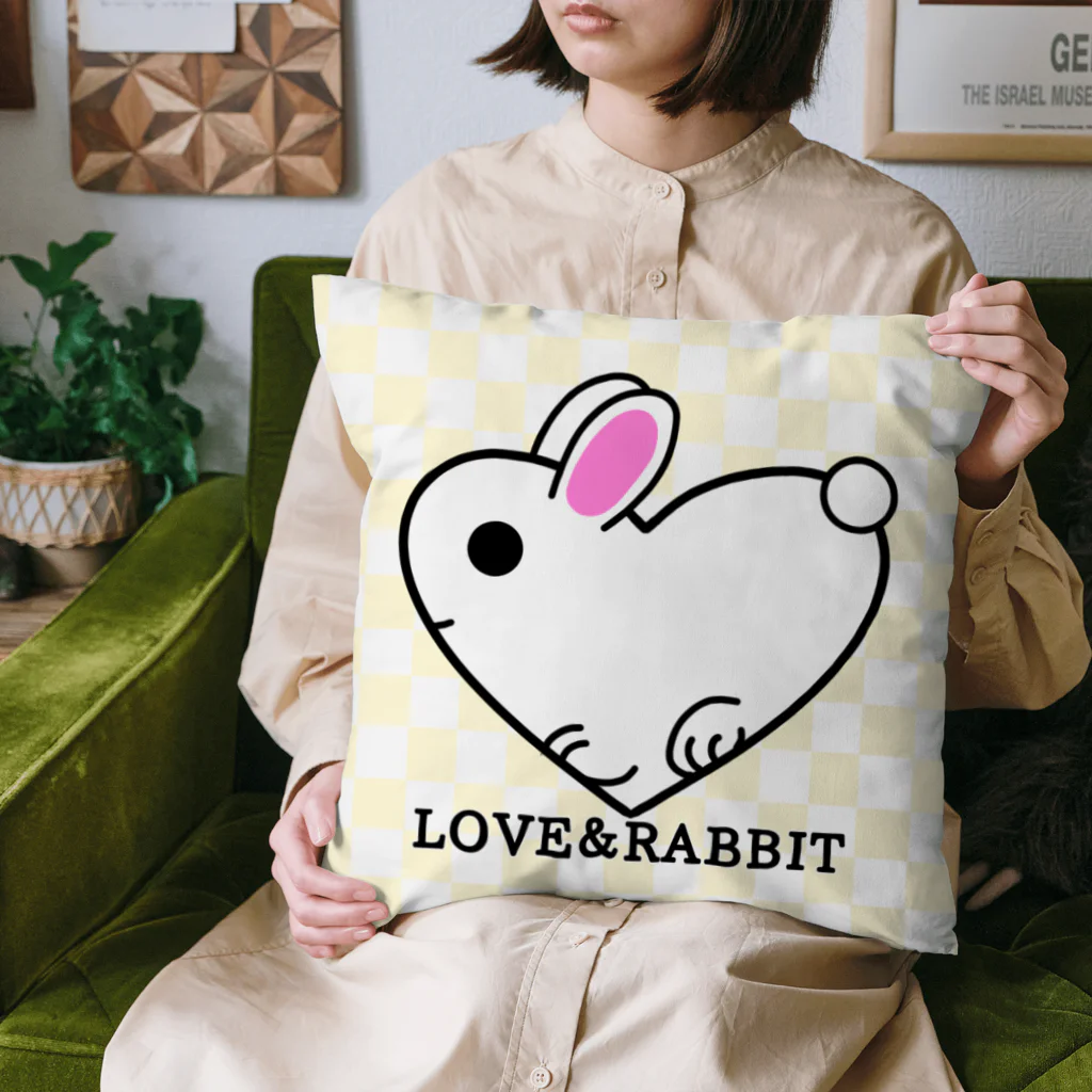 kazeou（風王）のLOVE＆RABBIT(市松)Y Cushion