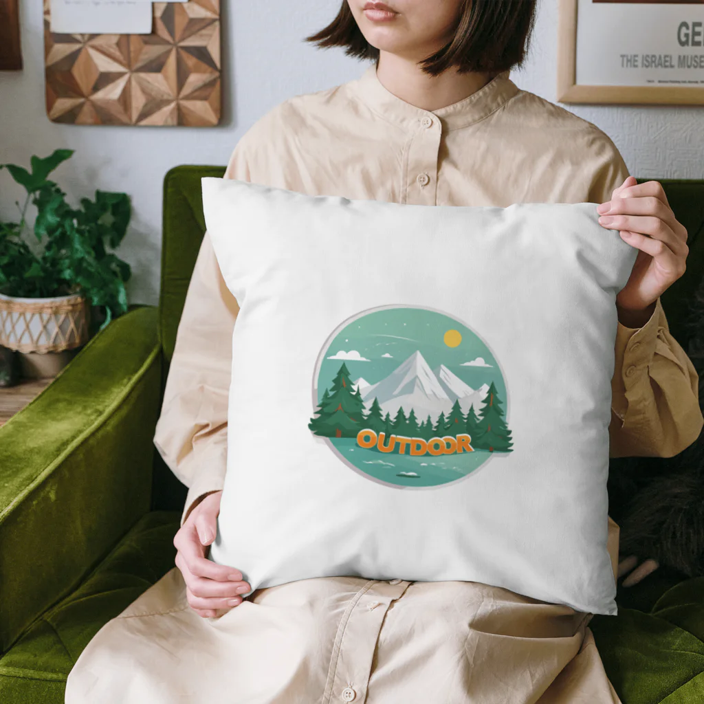 ファンシーTシャツ屋のアウトドアーワッペン Cushion