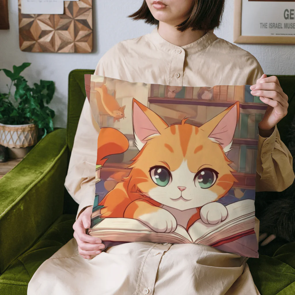 星パンダショップのほんよみかんねこ Cushion