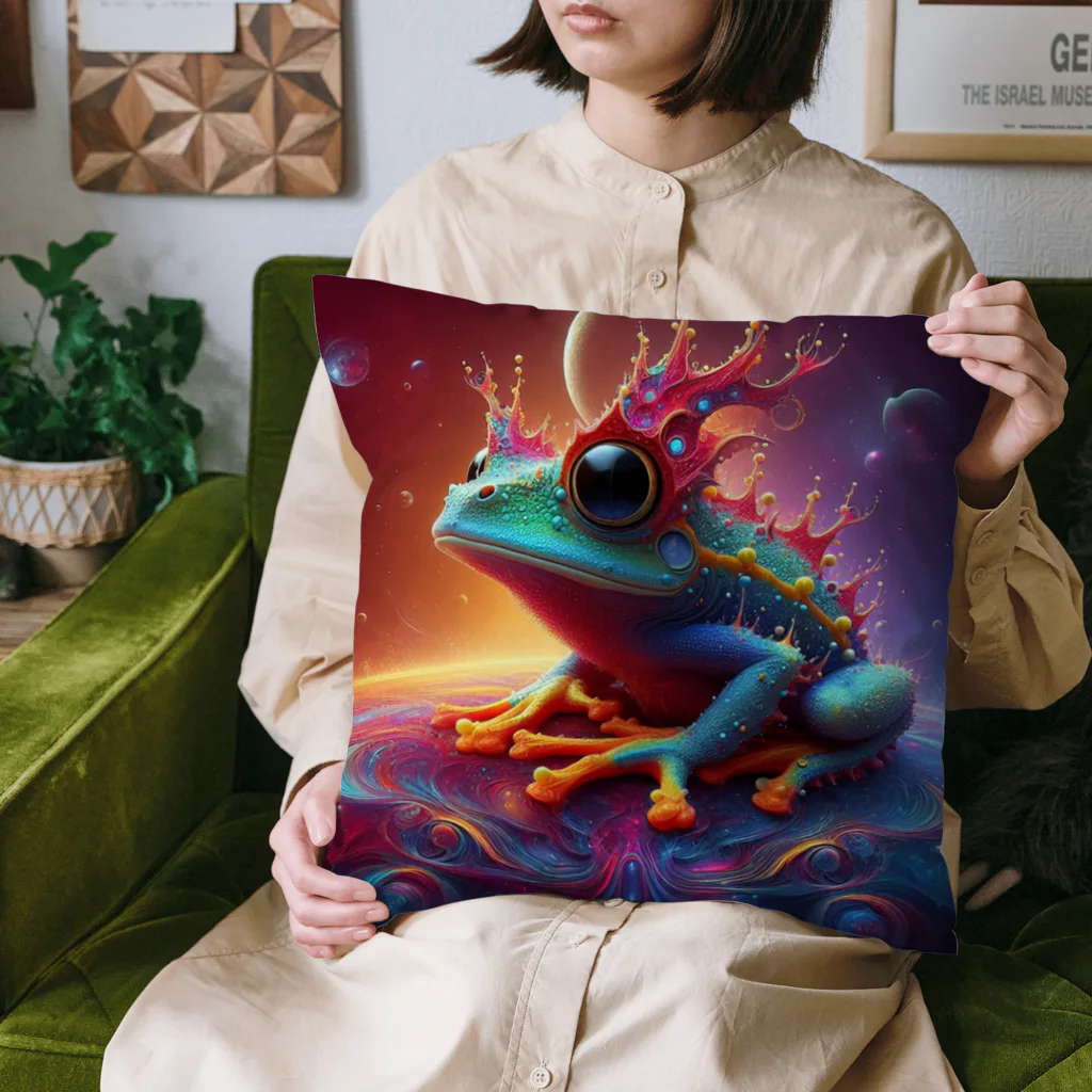 ilovefrogの宇宙の中に浮かぶベルツノガエル Cushion