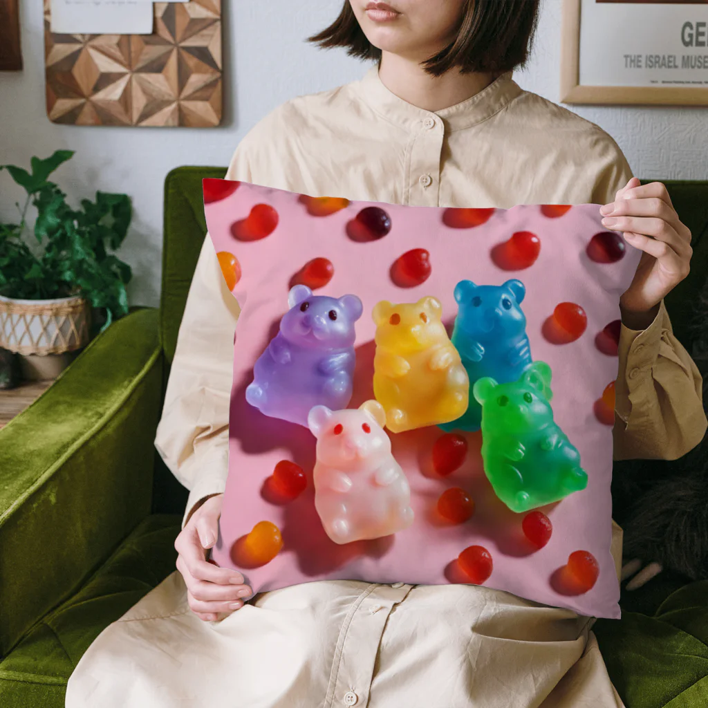 ham love shopのハムスターのカラフルグミ🌈 Cushion