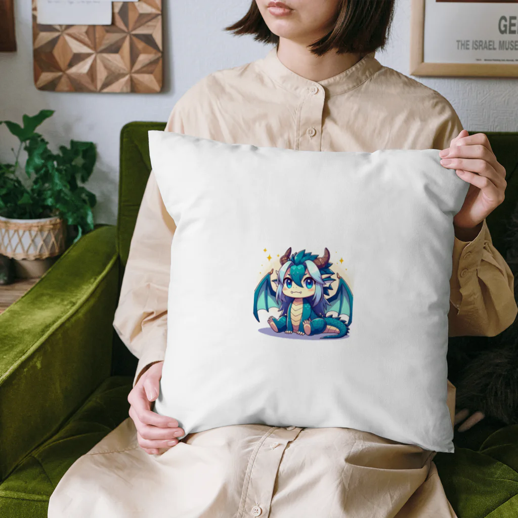 可愛らしいドラゴンのイラストグッズ店の可愛らしいドラゴンマスコット Cushion