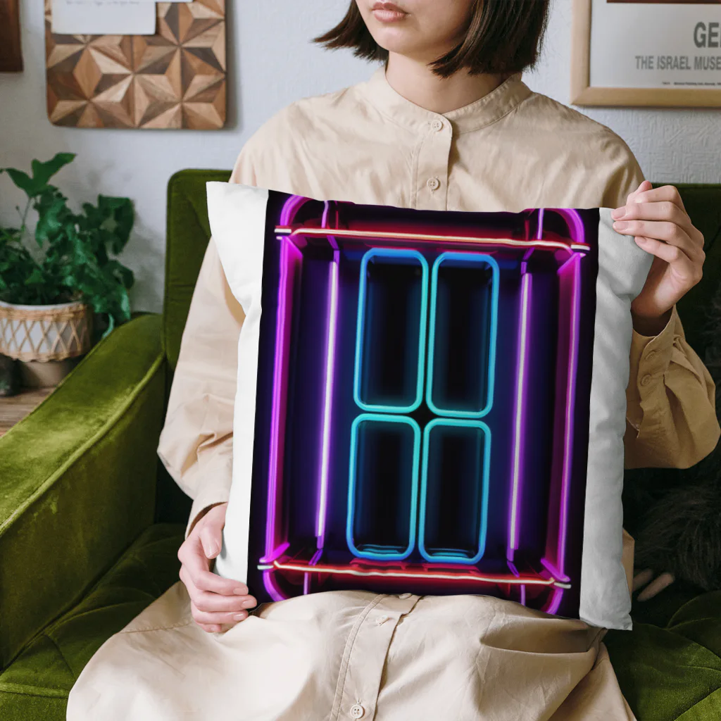 Association Against Mirroring SelfiesのAbstract_Neonsign03 Cushion