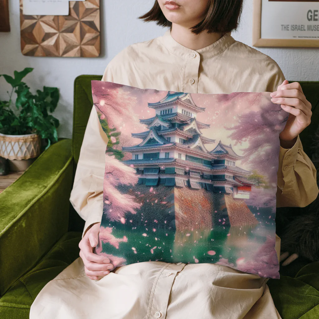 ANTARESの桜にお城 Cushion