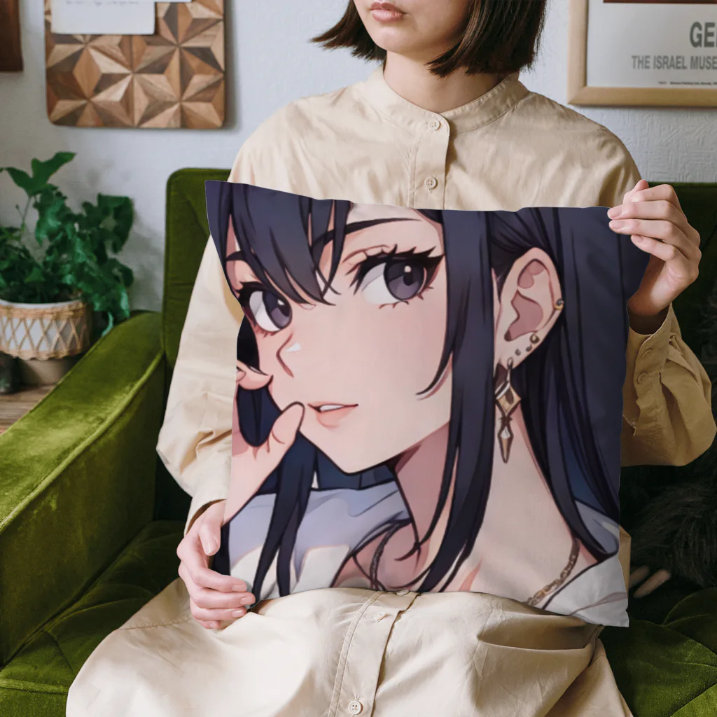 echaの黒髪の女の子 Cushion