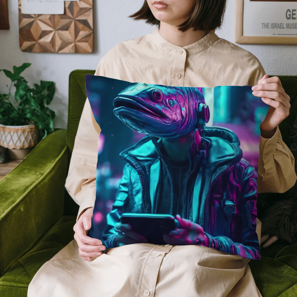 Cyberpunker311のネオ半魚人 Cushion