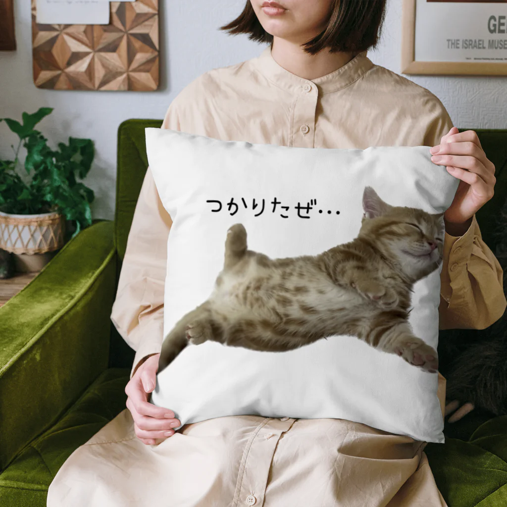 ねこもふ生活のヘソ天ちゃーぼー Cushion