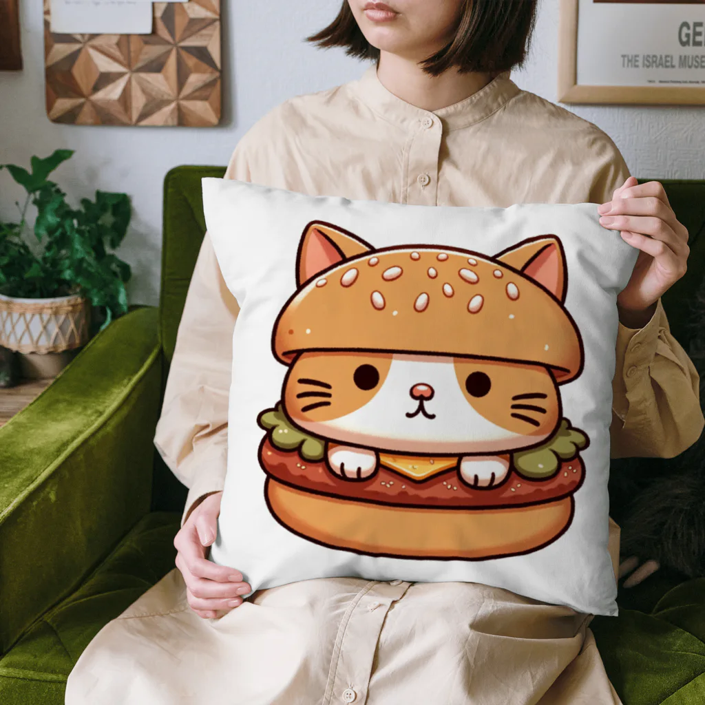 ゆるきゃら製作所の猫バーガー クッション