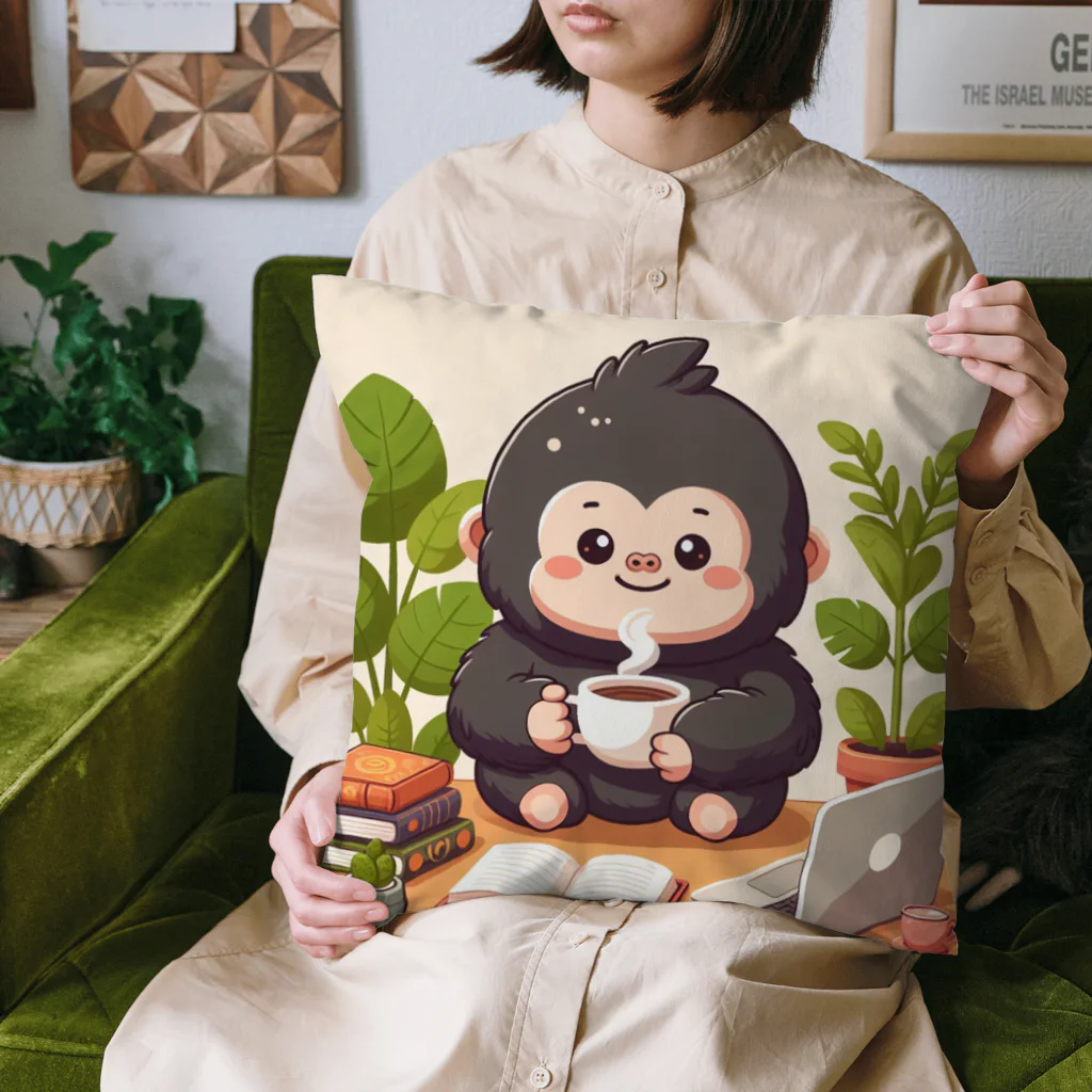 星パンダショップのほっこりコーヒーごりら君 Cushion