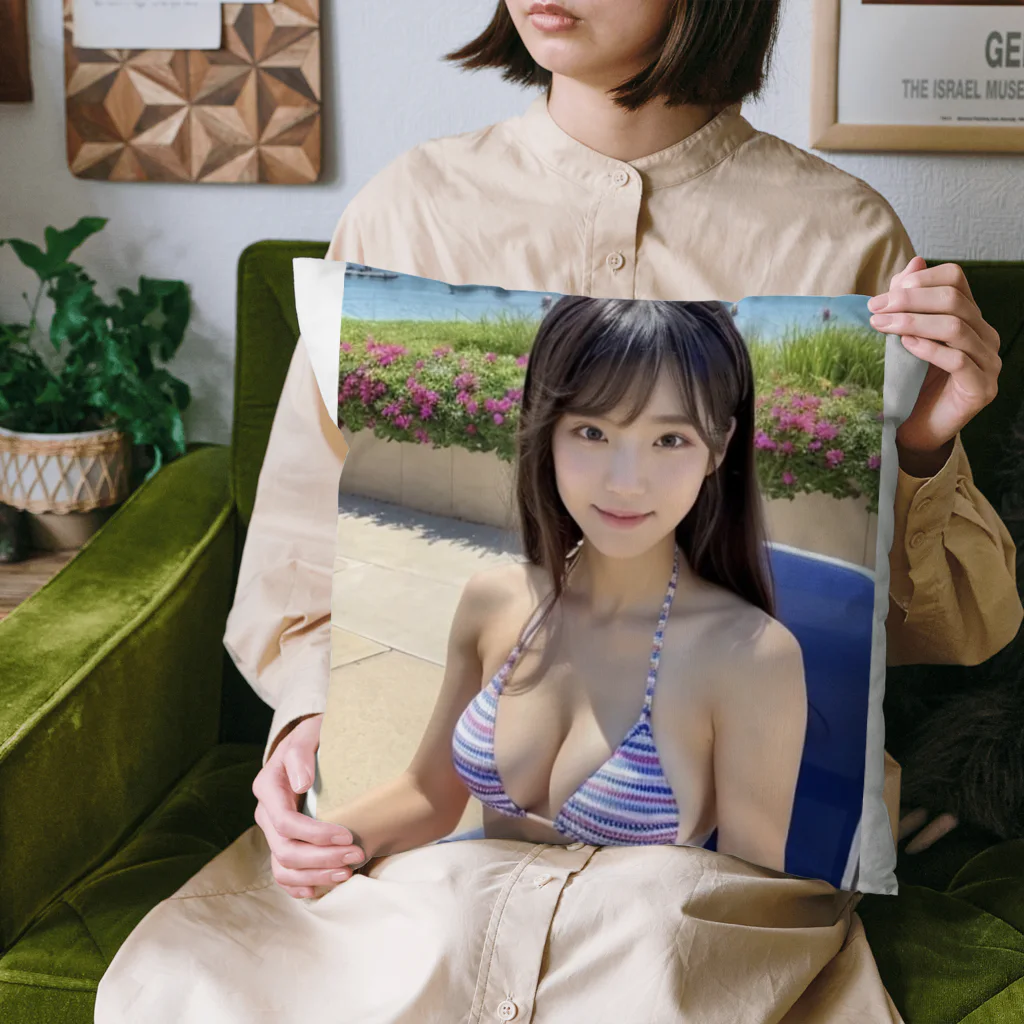 AI美女専門ショップのAI水着美女みき Cushion