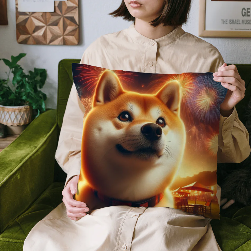 ANTARESの柴犬、花火を見る Cushion