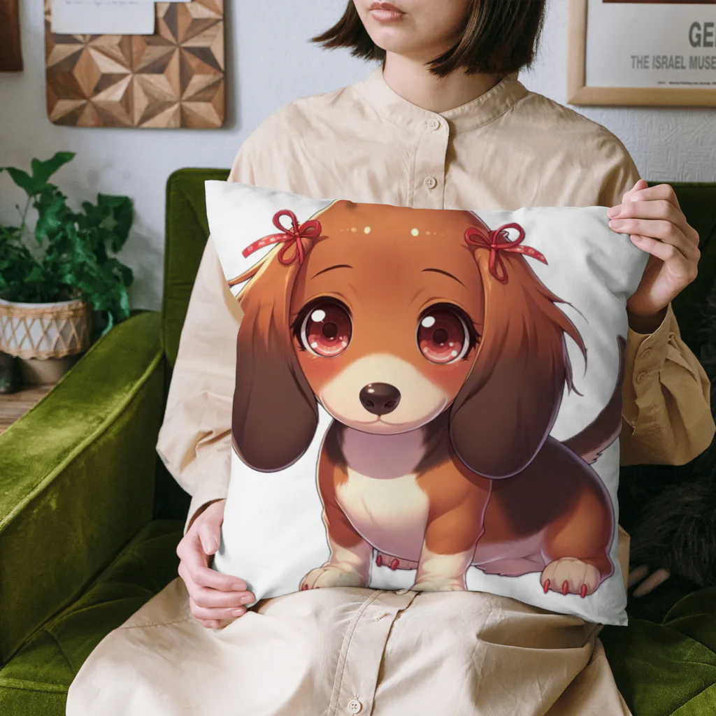 Dog Selectionのミニチュアダックス　女の子　アイテム Cushion