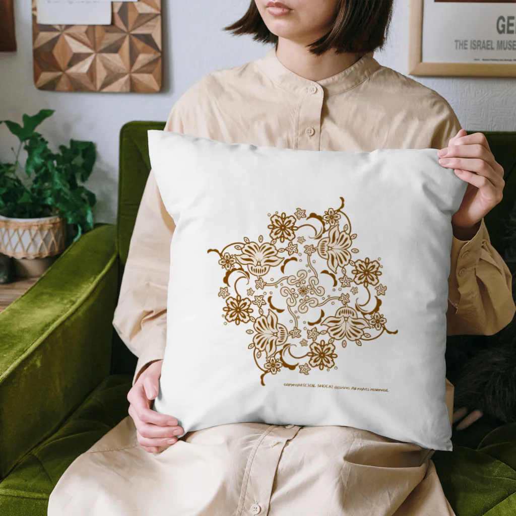 ファンシーTシャツ屋のゴールドフラワー Cushion