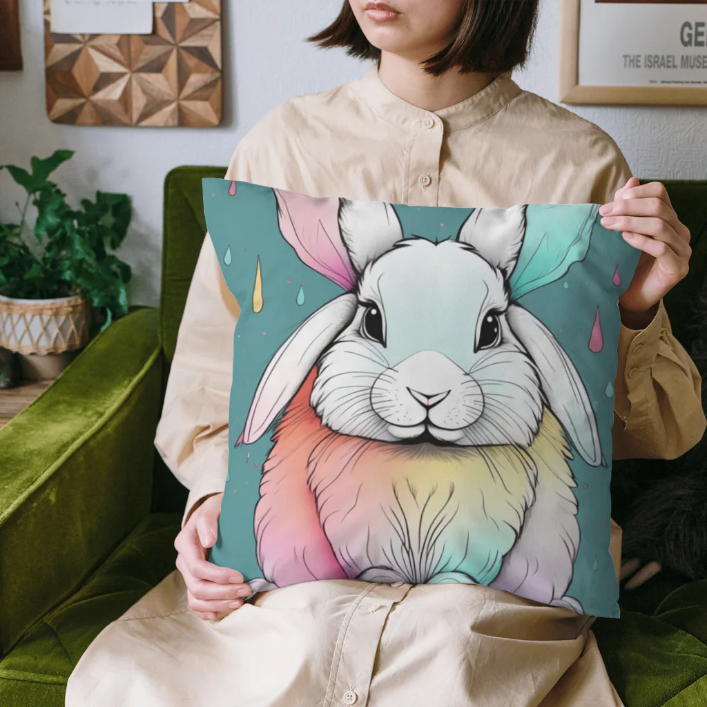 STTakuyaのロップイヤーライクカラフルラビット Cushion