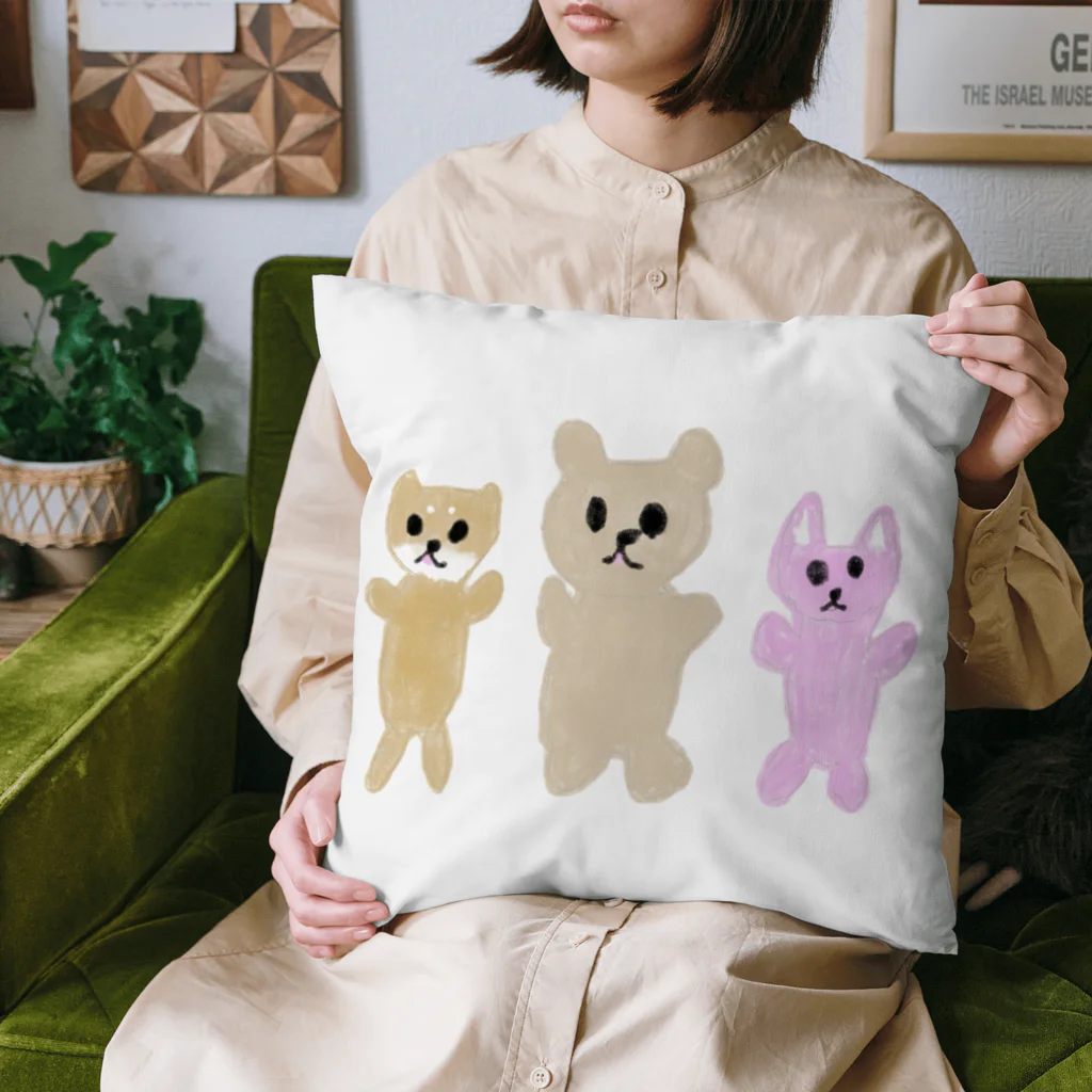 48-Kumaのふんわりどうぶつ Cushion