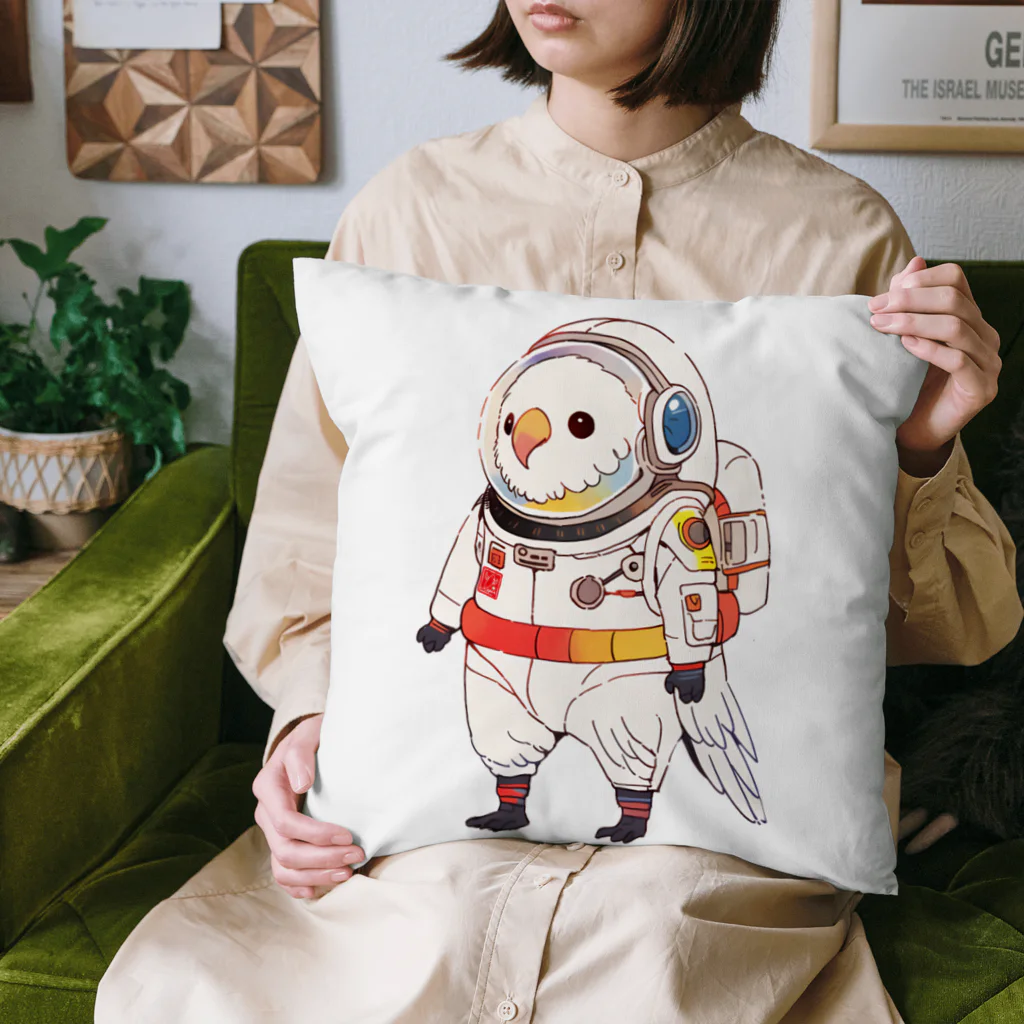 Lapis SHOPの宇宙インコ Cushion