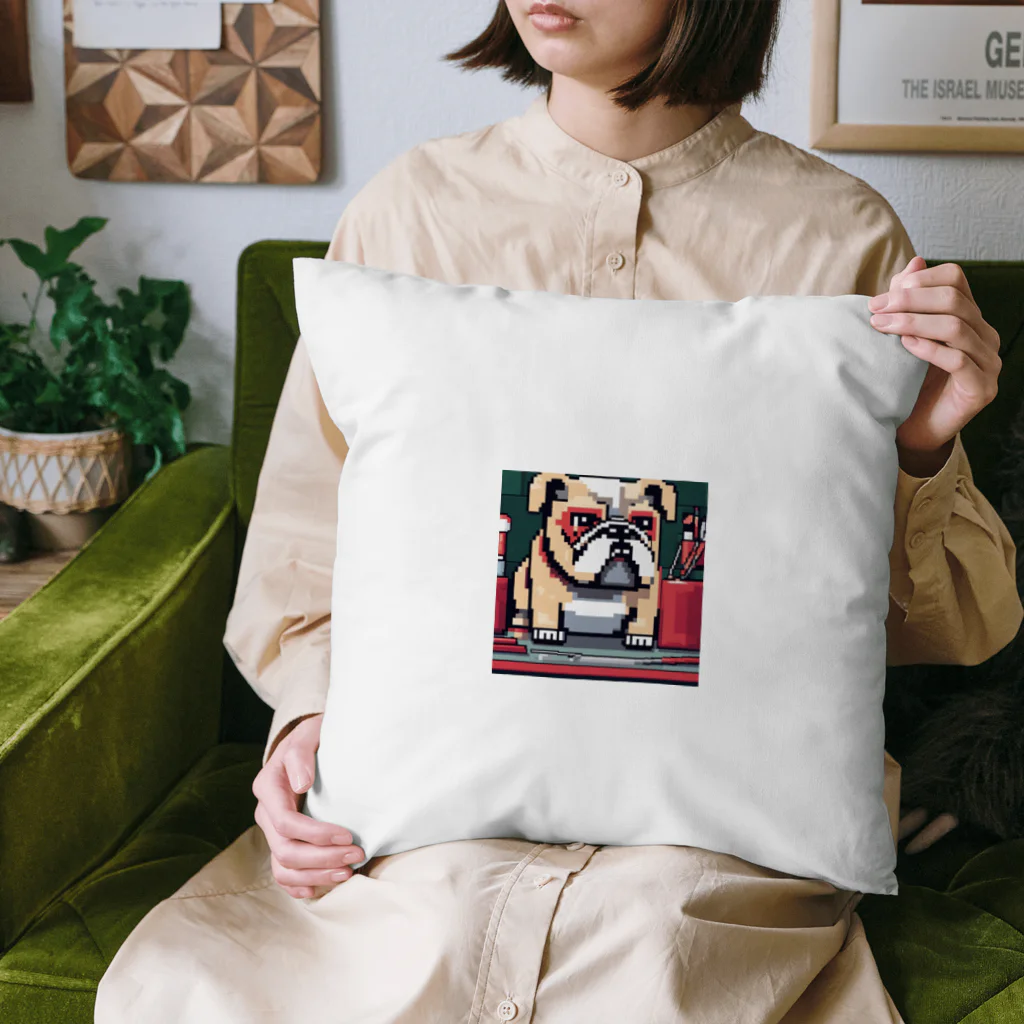 barisukaのフェイスアートするブルドッグ Cushion