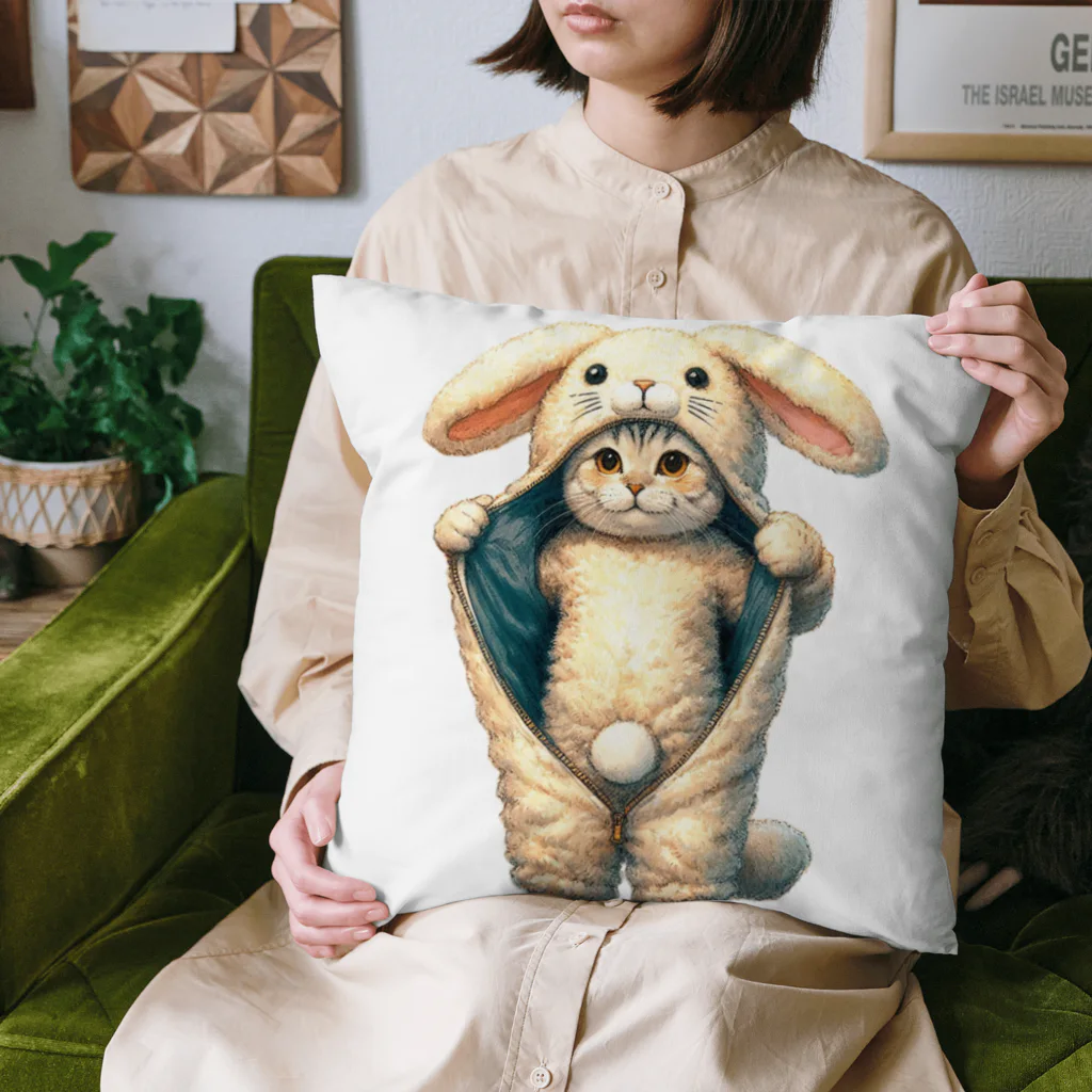 青りんごミュージアムのウサギのシッポ Cushion