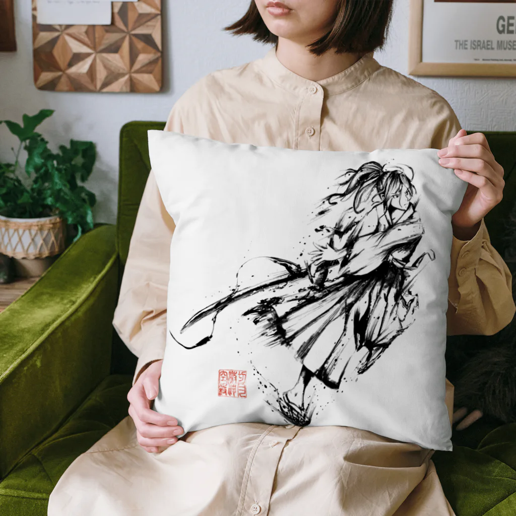 chicodeza by suzuriの墨絵の侍 Cushion