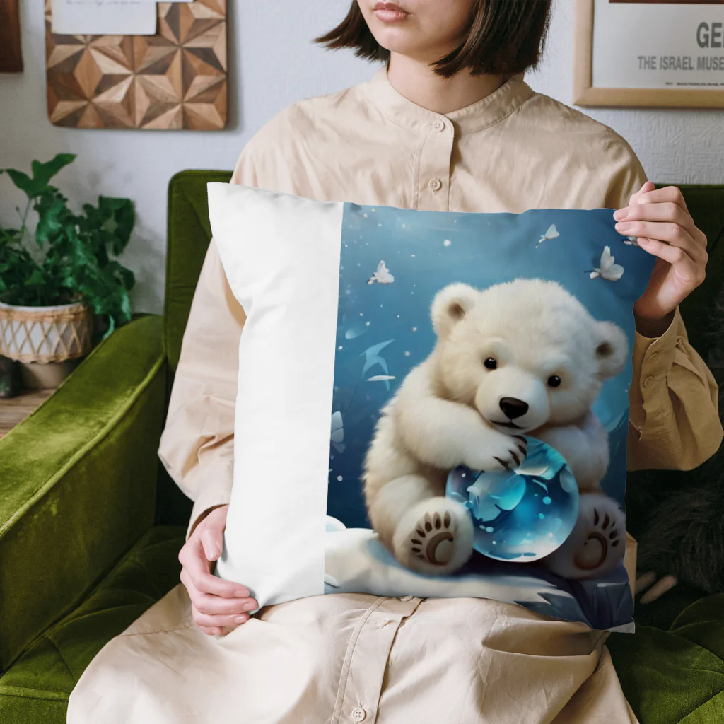 りんりんの可愛いシロクマちゃんショップ　かわいいよ！のウトウトしている白くま Cushion